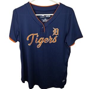 MLB Detroit Tigers Womens TX3 Cool Short Sleeve Shirt Blue Large